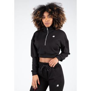 Gorilla Wear Ocala Cropped Half-Zip Sweatshirt - Zwart - XL