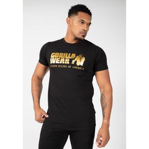 Gorilla Wear Classic T-shirt - Zwart/Goud - 2XL