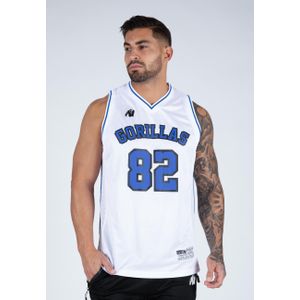 Gorilla Wear San Mateo Jersey Tank Top - Wit/Blauw - 4XL