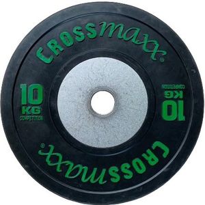 Lifemaxx Crossmaxx Competition Bumper Plate - Halterschijf - Zwart -  50 mm - 10 kg