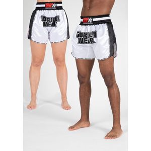 Gorilla Wear Piru Muay Thai Shorts - Wit/Zwart - 2XL