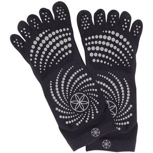Gaiam Grippy Yoga Socks - Anti-slip Yogasokken - Zwart / Grijs - M/L
