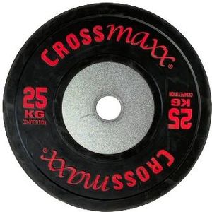 Lifemaxx Crossmaxx Competition Bumper Plate - Halterschijf - Zwart -  50 mm - 25 kg