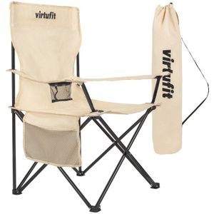 VirtuFit Opvouwbare Camping Stoel - Strandstoel - Beige
