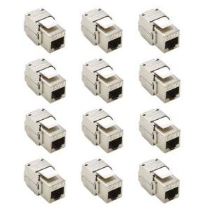 Keystone RJ45 | Cat7 S/FTP | 12 stuks (Metaal, Verguld)