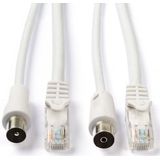 Netwerk en coax kabel | Nedis | Met Connectoren | 3 m (Cat6, Wit)