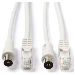 Netwerk en coax kabel | Nedis | Met Connectoren | 3 m (Cat6, Wit)