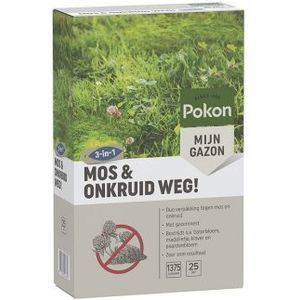 Onkruid en mos verwijderaar gazon | Pokon | 25 m² (Korrels, 1375 gram)
