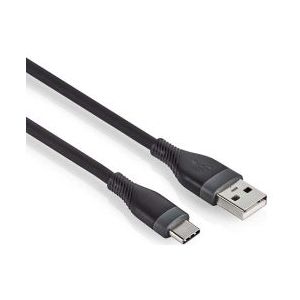 USB A naar USB C kabel | 1.5 meter | USB 2.0 (Vertind koper, Zwart)