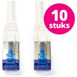 10 stuks | Netwerkkabel | Cat6a S/FTP | 1 meter (Wit)