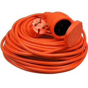 Tuinverlengkabel met klep Oranje, 20 meter - 2x1,5mm2