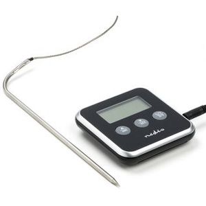 Vleesthermometer - Alarm / Timer - LCD-Scherm - 0 - 250 °C - Zilver / Zwart