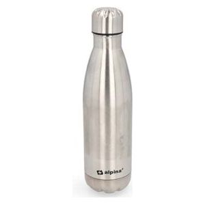 Alpina Isolerende drinkfles - Thermosfles - met Schroefdop - Dubbelwandig - 500 ml - RVS