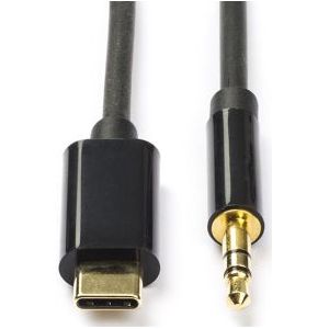 USB C naar jack 3.5 mm kabel - Roline - 3 meter (Stereo, Verguld)