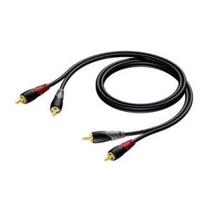 Tulp kabel | Procab | 0.5 meter (Stereo, 100% koper, Verguld)