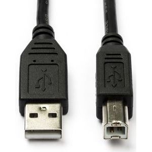 USB A naar USB B kabel | 5 meter | USB 2.0 (100% koper, Zwart)