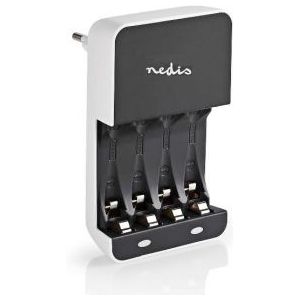 Batterij Oplader - Nedis (NiMH AA/AAA Batterijen)