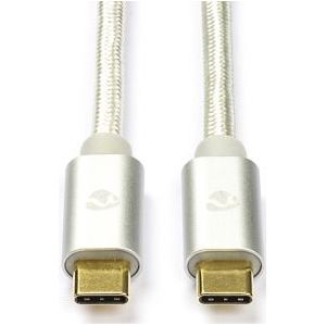 Oppo oplaadkabel | USB C ↔ USB C 3.0 | 2 meter (Nylon, Zilver)