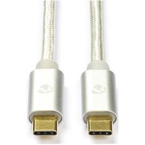 USB C naar USB C kabel | 1 meter | USB 3.1 (Nylon, Zilver)