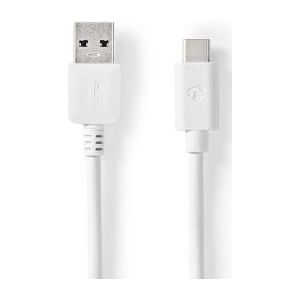 USB A naar USB C kabel | 1 meter | USB 3.1 (100% koper, Wit)