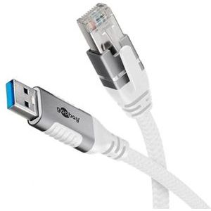 USB A naar RJ45 kabel | Goobay | 1.5 meter (USB 3.0, Cat6 FTP, Wit)