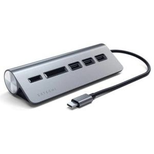 USB C hub | Satechi (USB C naar 3x USB c en 2x kaartlezer, 5Gbps)