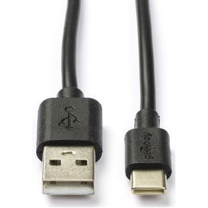 USB A naar USB C kabel | 2 meter | USB 2.0 (Zwart)