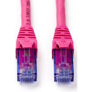 Netwerkkabel - Cat6a U/UTP - 7.5 meter (100% koper, LSZH, Roze)