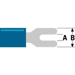 Vork AMPplug kabelschoen blauw A: 5.3 B 9.5 (100 stuks)