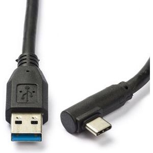 USB-A naar Haakse USB-C Kabel - USB 3.2 Gen 1 - 1,5 meter - Zwart