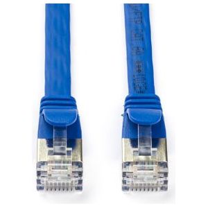 Netwerkkabel | Cat6a U/FTP | 5 meter (100% koper, Plat, Blauw)