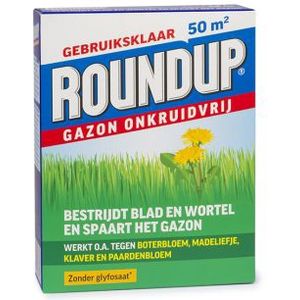 Onkruidverdelger gazon | Roundup | 50 m² (Natuurlijk, Gebruiksklaar, Meststof, 1 kg)