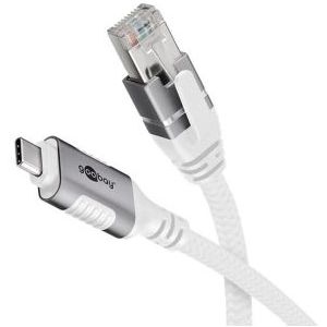 USB C naar RJ45 kabel | Goobay | 10 meter (USB 3.1, Cat6 FTP, Wit)
