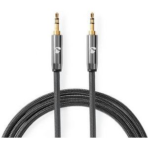 3.5 mm jack kabel | Nedis | 1 m (Stereo, Verguld, Gun metal)