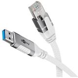 USB A naar RJ45 kabel | Goobay | 1 meter (USB 3.0, Cat6 FTP, Wit)