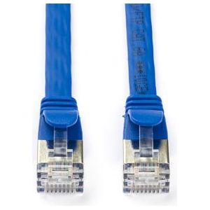 Netwerkkabel | Cat6a U/FTP | 2 meter (100% koper, Plat, Blauw)