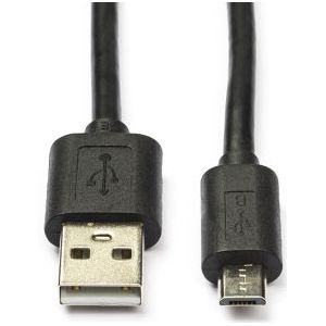 USB A naar Micro USB kabel | 5 meter | USB 2.0 (100% koper, Zwart)