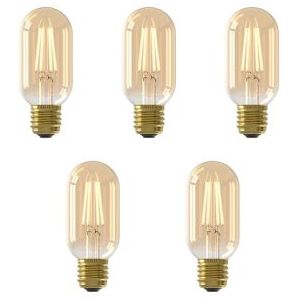 Ledlamp E27 | Buis | Calex | 5 stuks (4W, 250lm, 2100K, Dimbaar, Goud)