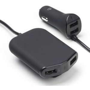 USB autolader | Nedis | 4 poorten (USB A, 48W, Zwart)