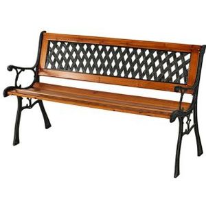 Tuinbank | Gardalux | 118 x 50 x 75 cm (Max. 280 kg, Metaal met hout)