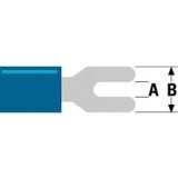 Kabelschoen - Vork (A: 4.3 mm, B: 7.2 mm, 100 stuks, Blauw)