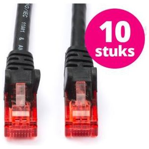 10 stuks | Netwerkkabel | Cat6 U/UTP | 1 meter (Zwart)