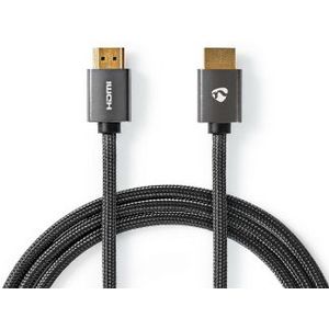 HDMI kabel 2.0 | Nedis | 2 meter (4K@60Hz, HDR, Nylon, Antraciet)
