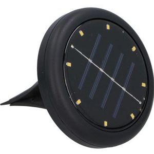 Solar grondspot | Grundig | �Ø 11 cm (8 LEDs, Rond, RVS, Zwart)