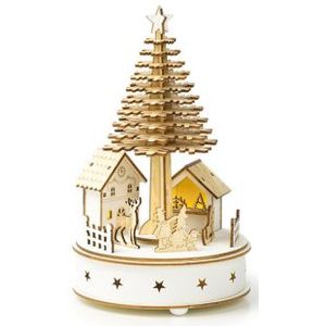 Houten kerstfiguur | Kerstplein | Lumineo