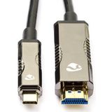 Actieve Optische USB-Kabel - USB-C Male - HDMI Connector - 18 Gbps - 10.0 m - Rond - PVC - Zwart - Gift Box
