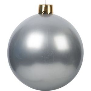 Christmas Decoration mega grote kerstbal - 65 cm - zilver - opblaasbaar