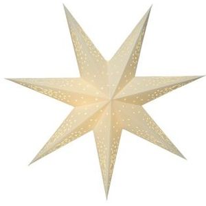 Verlichte kerstster - wit - 55 cm - op batterijen - kunststof