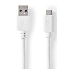 USB A naar USB C kabel | 1 meter | USB 3.0 (Vertind koper, Wit)