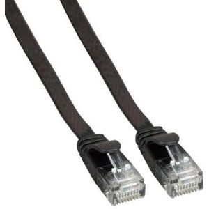 Netwerkkabel | Cat6a U/UTP | 10 meter (100% koper, Plat, Zwart)